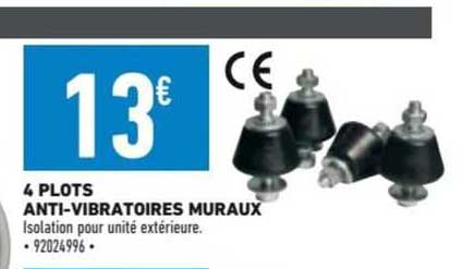 4 plots anti-vibratoires muraux