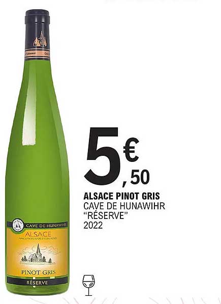 alsace pinot gris cave de hunawihr "réserve" 2022