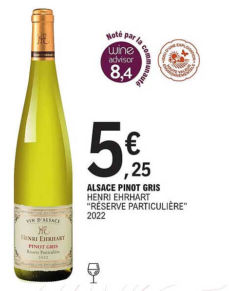 alsace pinot gris henri ehrhart "réserve particulière" 2022
