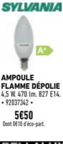 ampoule flamme dépolie sylvania
