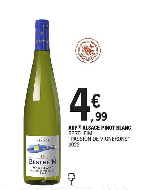 aop alsace pinot blanc bestheim "passion de vignerons" 2022