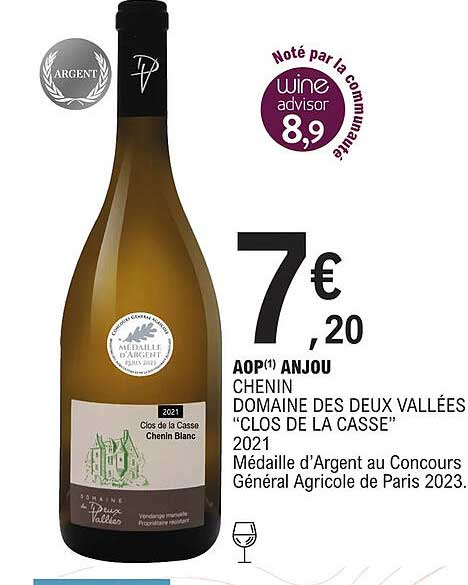 aop anjou chenin domaine des deux vallées "clos de la casse" 2021