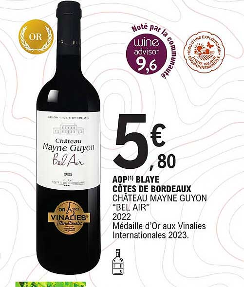 aop blaye côtes de bordeaux château mayne guyon "bel air" 2022