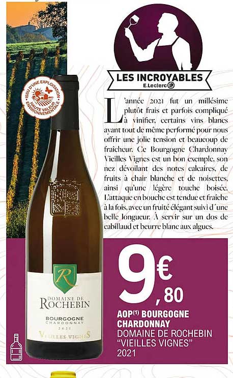 aop bourgogne chardonnay domaine de rochebin "vieilles vignes" 2021