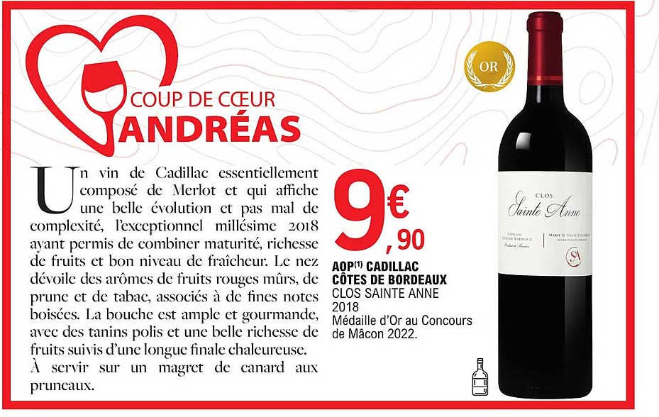 aop cadillac côtes de bordeaux clos sainte anne 2018