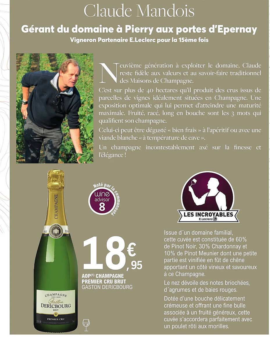 aop champagne premier cru brut gaston dericbourg