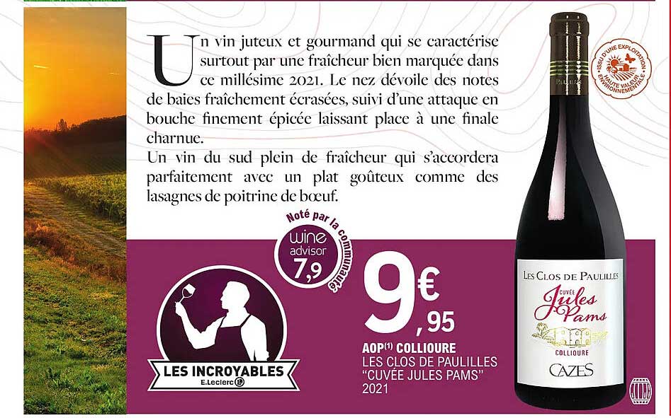 aop collioure les clos de paulilles "cuvée jules pams" 2021
