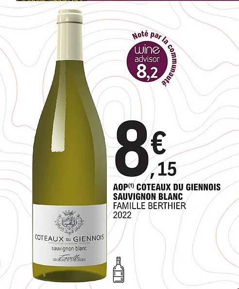 aop côteaux du giennois sauvignon blanc famille berthier 2022