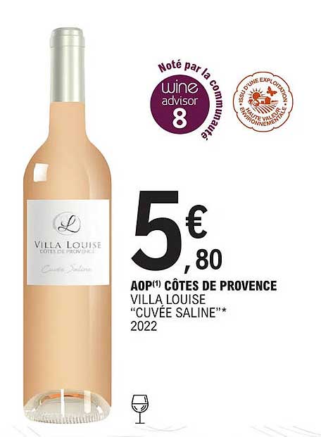 aop côtes de provence villa louise "cuvée saline" 2022