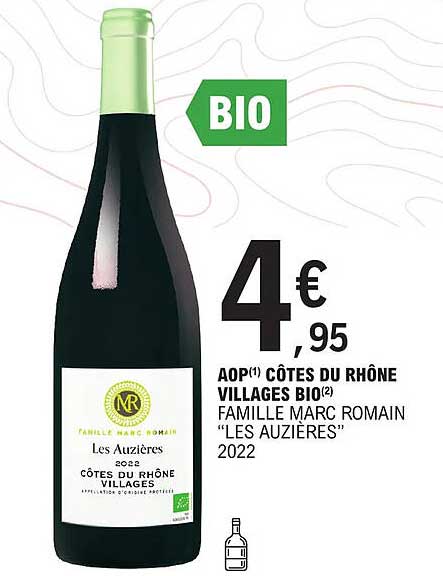 aop côtes du rhône villages bio famille marc romain "les auzières" 2022