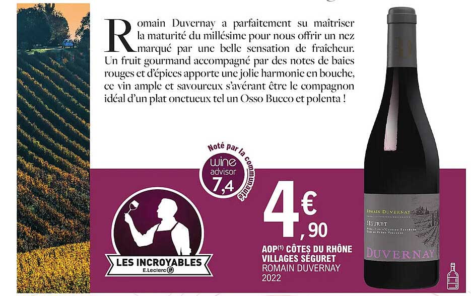 aop côtes du rhône villages séguret romain duvernay 2022