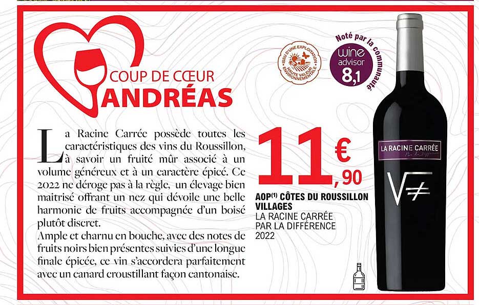aop côtes du roussillon villages la racine carrée par la différence 2022