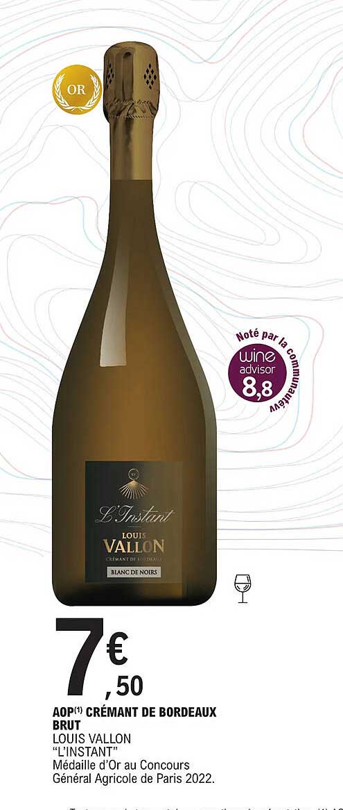 aop crémant de bordeaux brut louis vallon "l'instant"