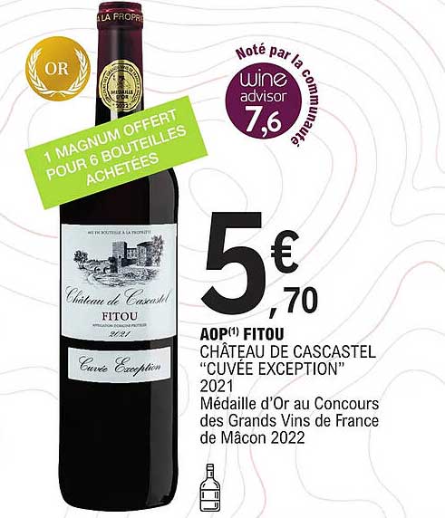 aop fitou château de cascastel "cuvée exception" 2021