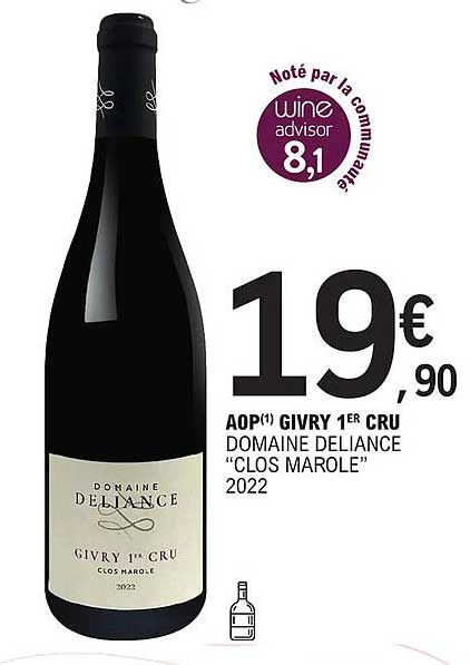 aop givry 1er cru domaine deliance "clos marole" 2022