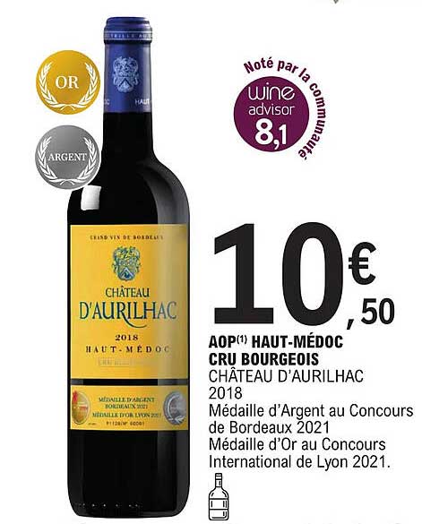 aop haut-médoc cru bourgeois château d'aurilhac 2018