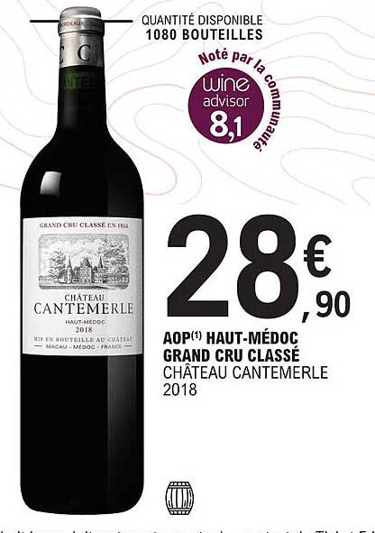 aop haut-médoc grand cru classé château cantemerle 2018