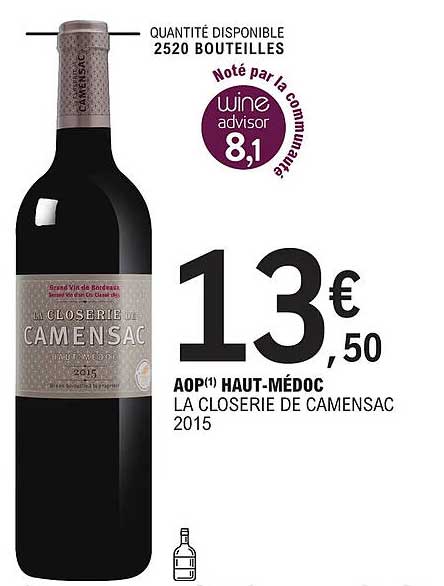 aop haut-médoc la closerie de camensac 2015