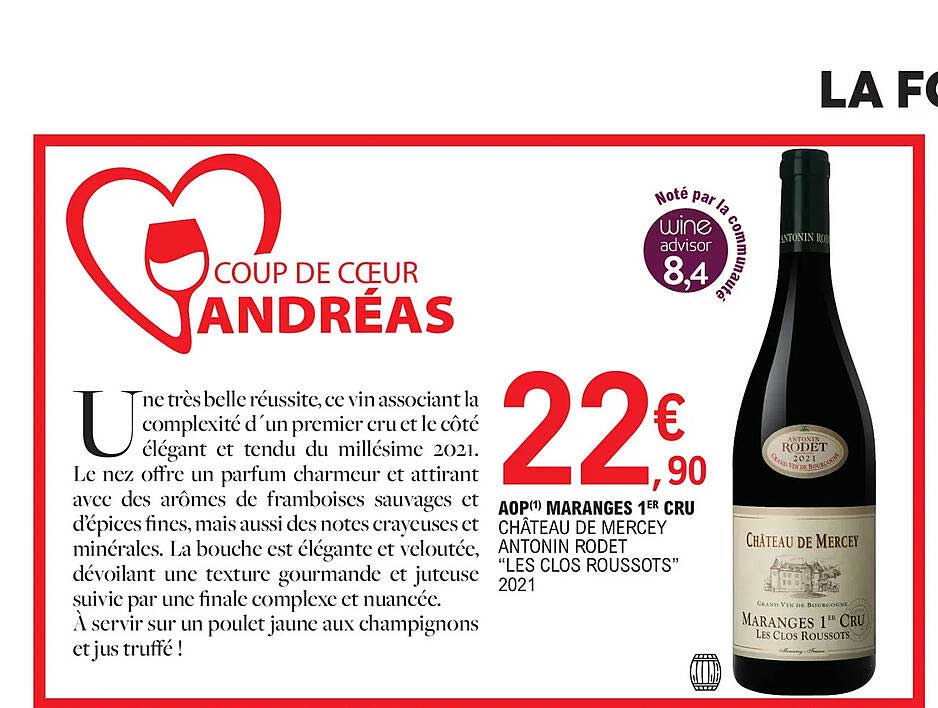 aop maranges 1er cru château de mercey antonin rodet "les clos roussots" 2021