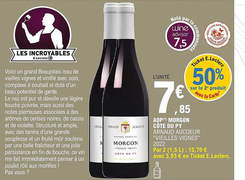 aop morgon côte du py arnaud aucoeur "vieilles vignes" 2022