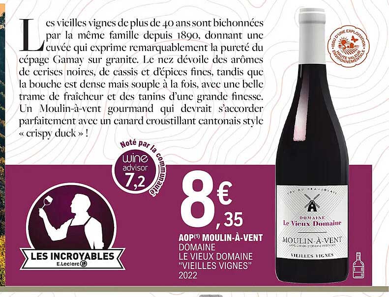 aop moulin-à-vent domaine le vieux domaine "vieilles vignes" 2022