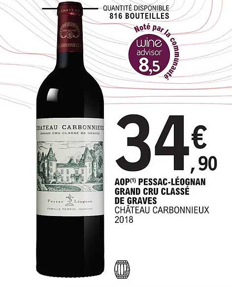 aop pessac-léognan grand cru classé de graves château carbonnieux 2018
