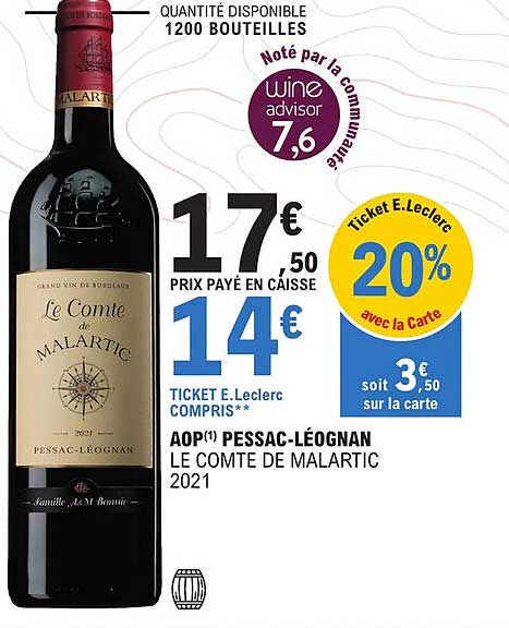 aop pessac-léognan le comté de malartic 2021