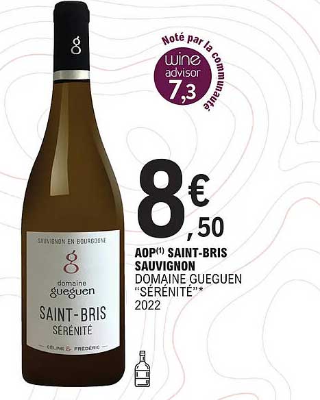 aop saint-bris sauvignon domaine gueguen "sérénité" 2022