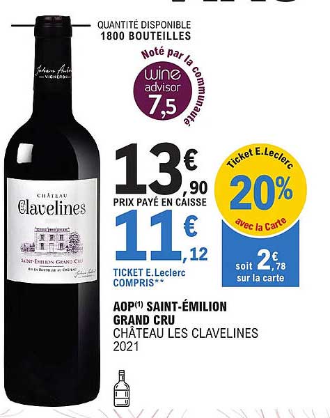aop saint-émilion grand cru château les clavelines 2021