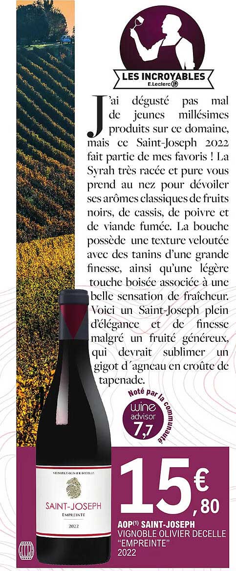 Aop Saint-joseph Vignoble Olivier Decelle "empreinte" 2022