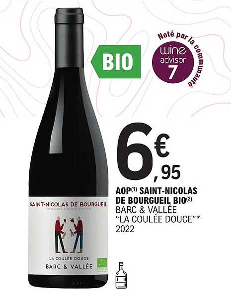 aop saint-nicolas de bourgueil bio barc & vallée "la coulée douce" 2022