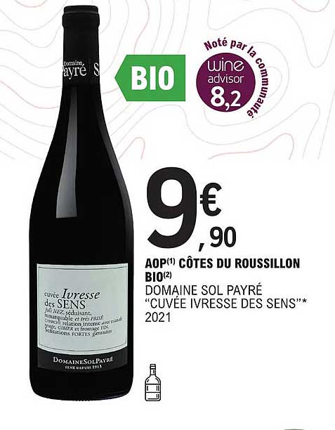 aopn côtes du roussillon bio domaine sol payré "cuvée ivresse des sens" 2021