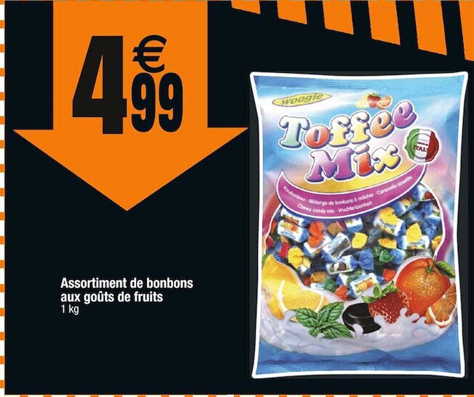 assortiment de bonbons aux goûts de fruits