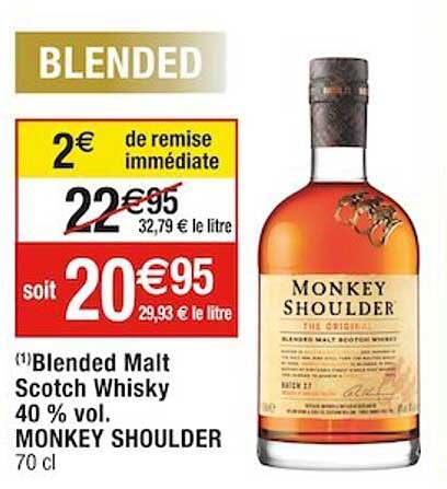 blended malt scotch whisky 40% vol. monkey shoulder
