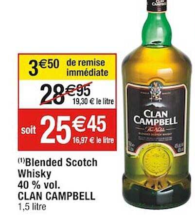 blended scotch whisky 40% vol. clan campbell