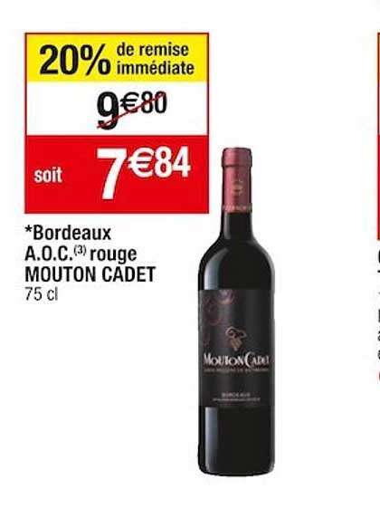 bordeaux a.o.c. rouge mouton cadet
