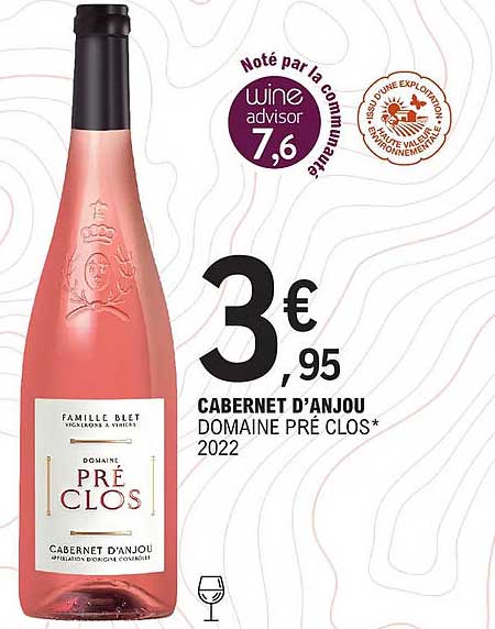 cabernet d'anjou domaine pré clos 2022