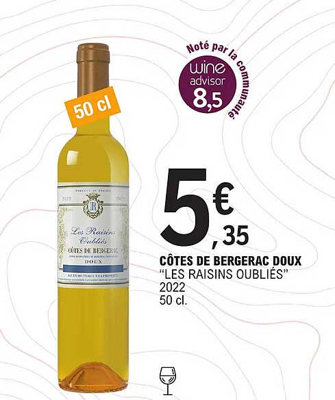 côtes de bergerac doux "les raisins oubliés" 2022