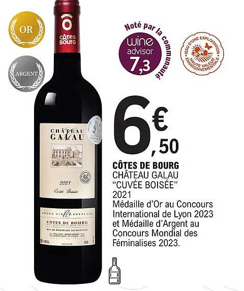 côtes de bourg château galau "cuvée boisée" 2021