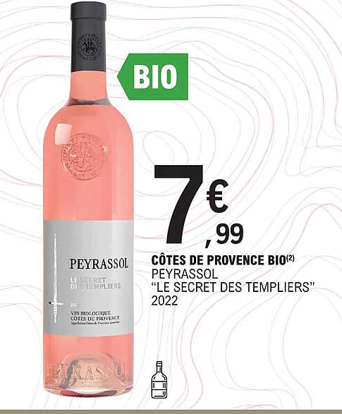 côtes de provence bio peyrassol "le secret des templiers" 2022