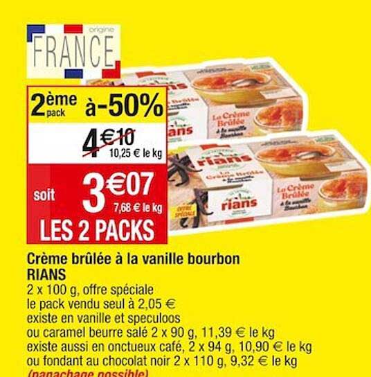 crème brûlée à la vanille bourbon rians