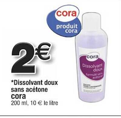 dissolvant doux sans acétone cora