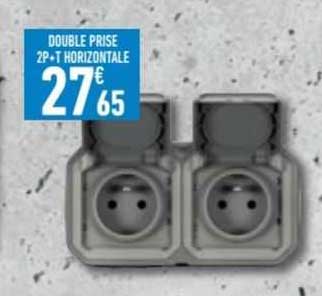 double prise 2p+t horizontale