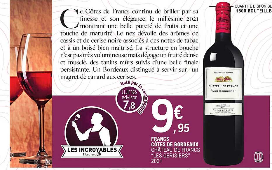 francs côtes de bordeaux château de francs "les cerisiers" 2021