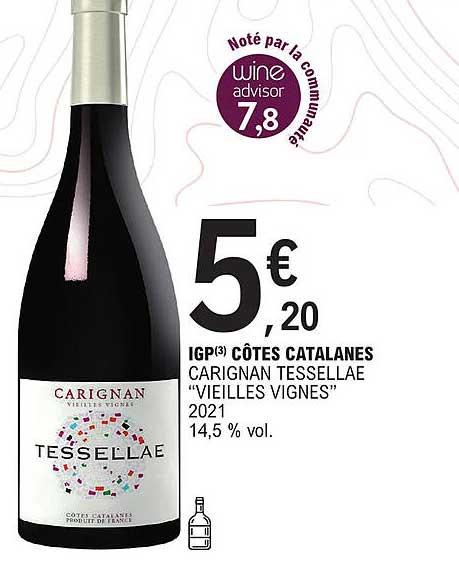 igp côtes catalanes carigna tessellae "vieilles vignes" 2021 14,5% vol.