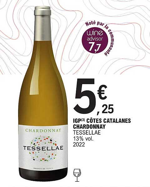 igp côtes catalanes chardonnay tessellae 13% vol 2022