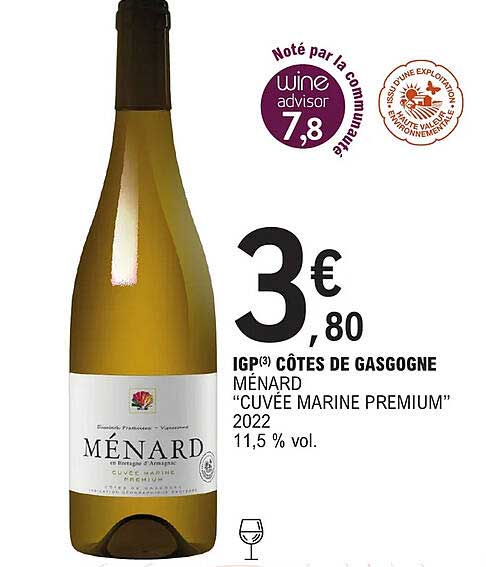 igp côtes de gascogne ménard "cuvée marine premium" 2022