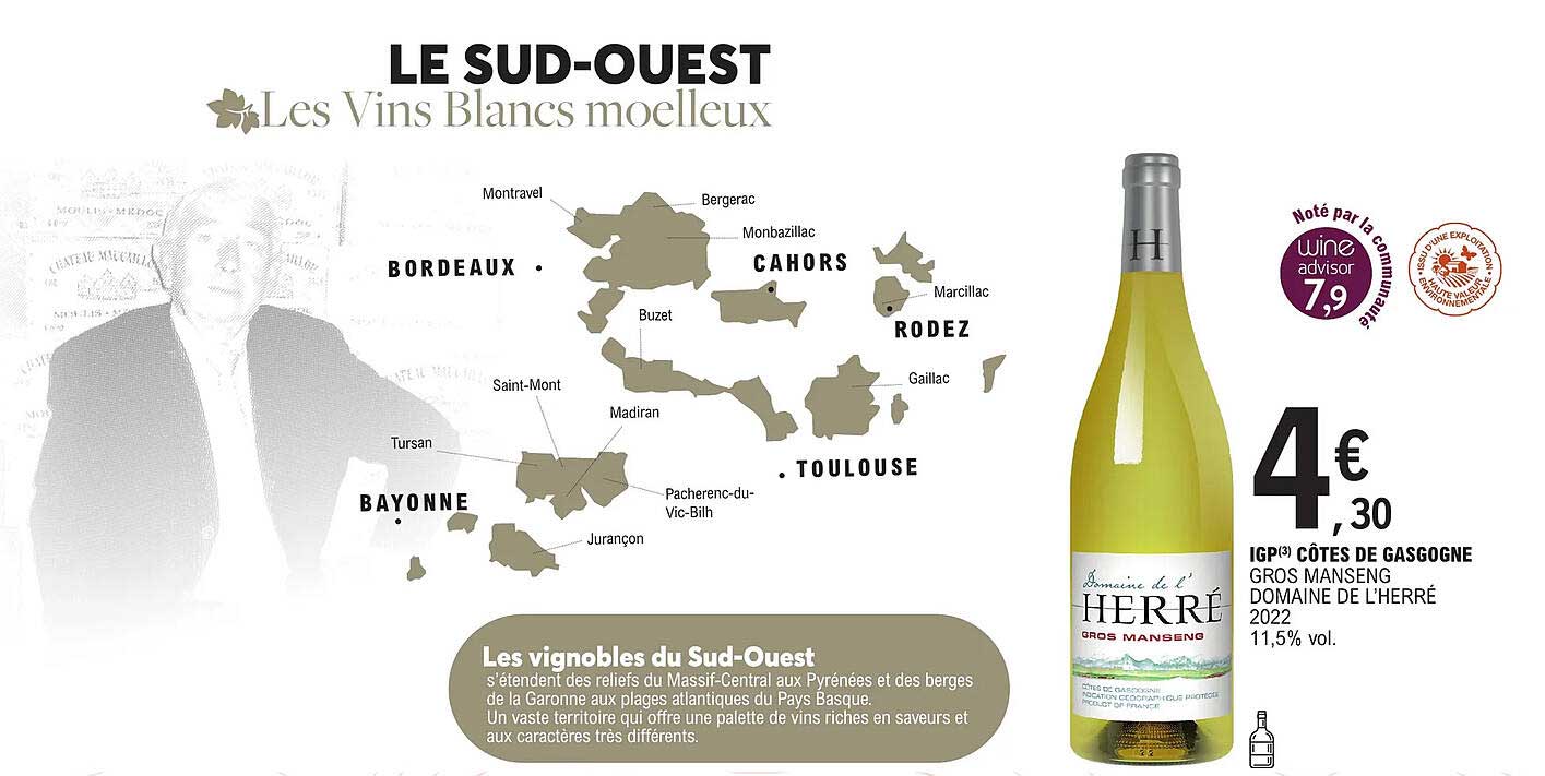 igp côtes de gasgogne gros manseng domaine de l'herré 2022