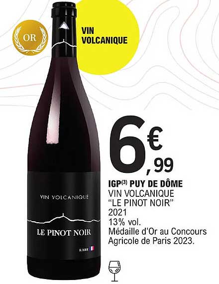 igp puy de dôme vin volcaniques "le pinot noir" 2021