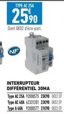 interrupteur différentiel 30ma